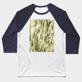 Field, crops, fields, spring, summer, gold, green, rural, farm, farming, landscape, nature, botanical, farms, leaves, wheat, barley, graphic-design, digital, photography, Baseball T-Shirt